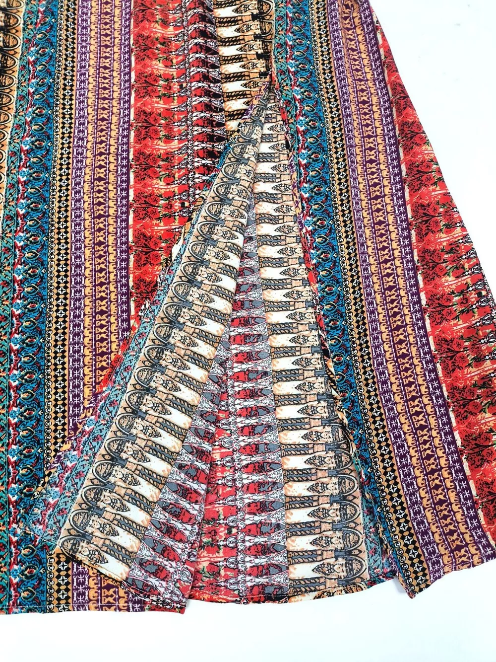 Boho Print Ruffle Sleeve Slit Dress, image 10