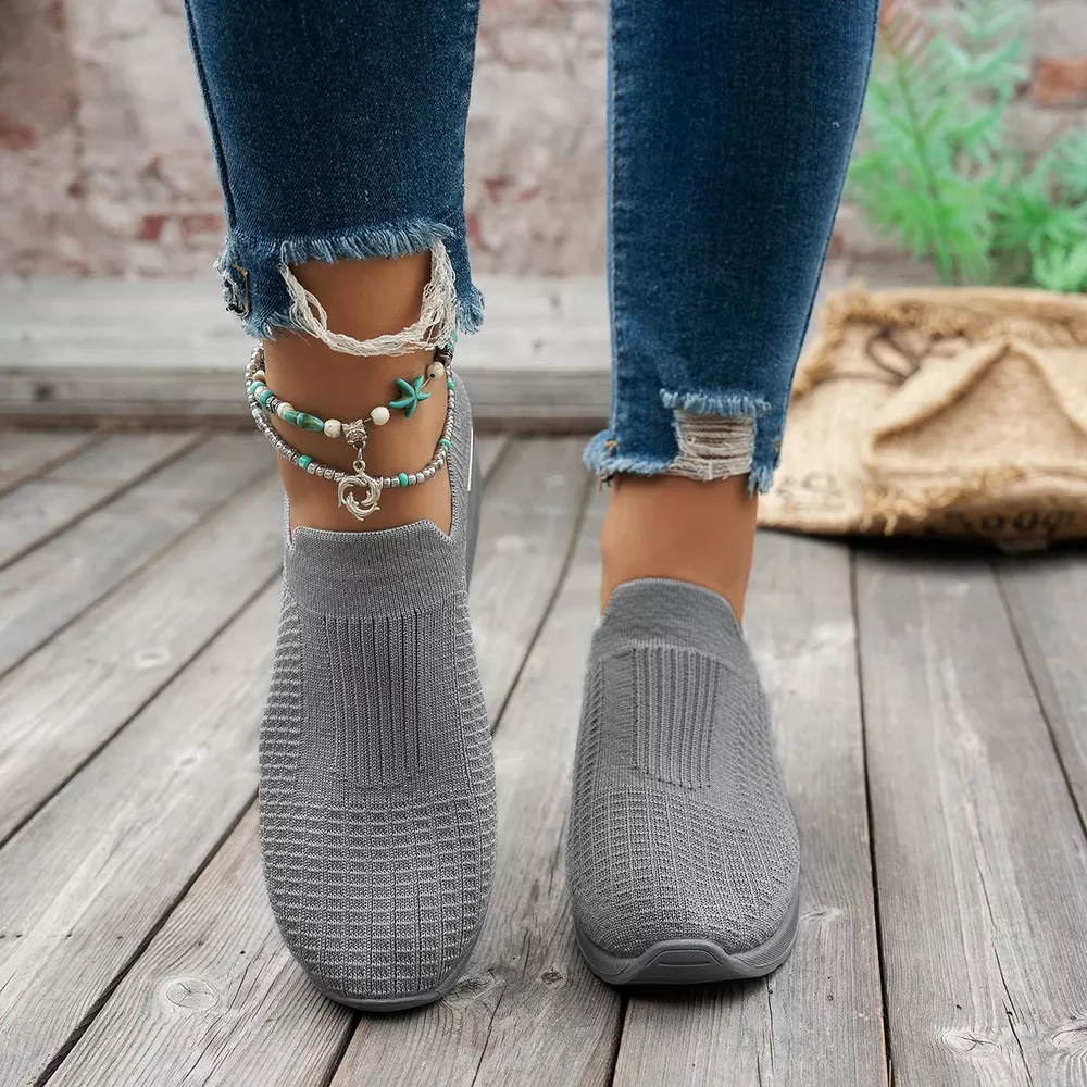 Mesh Round Toe Wedge Athletic, image 5