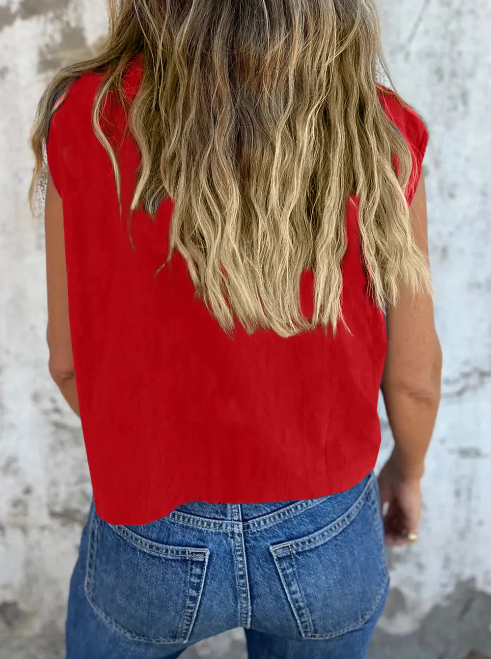 Full Size Button Down Cap Sleeve Linen Shirt Plus Size, image 14