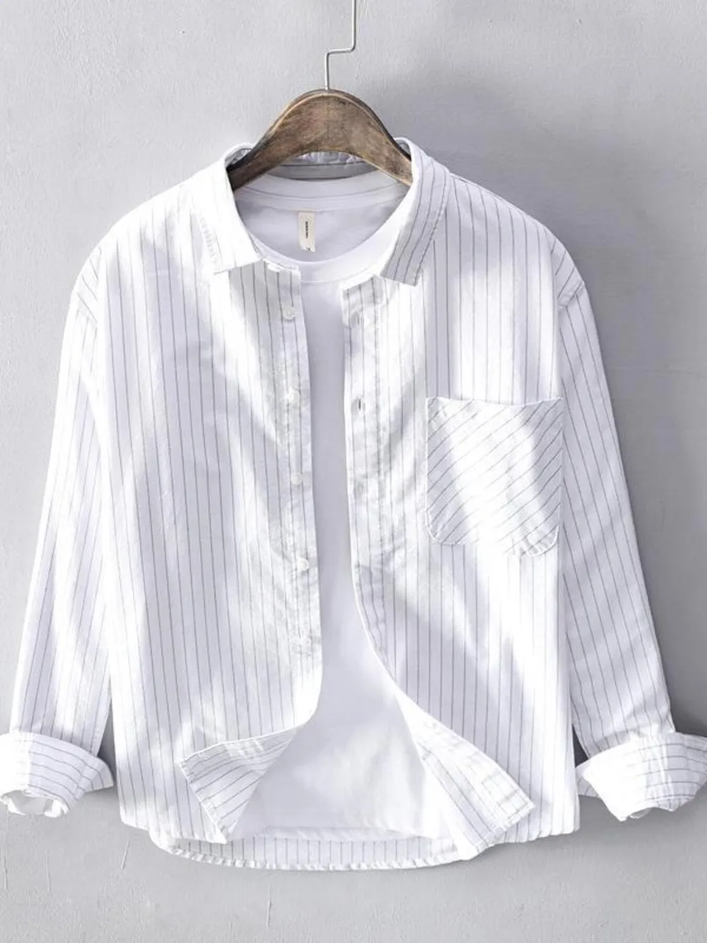Men's Plus Size Button Up Long Sleeve Shirt, image 2