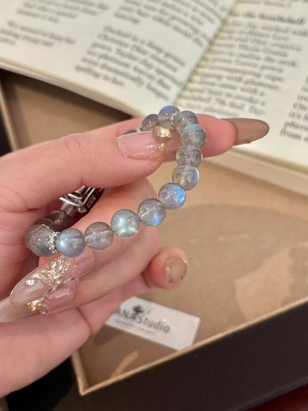 Moonstone Bead Geometric Bracelet, image 4