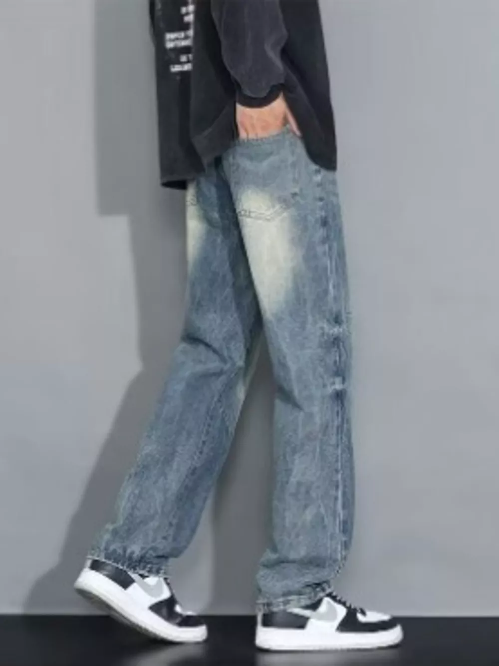 Men's Full Size Wash Loose Fit Jeans Plus Size, image 5