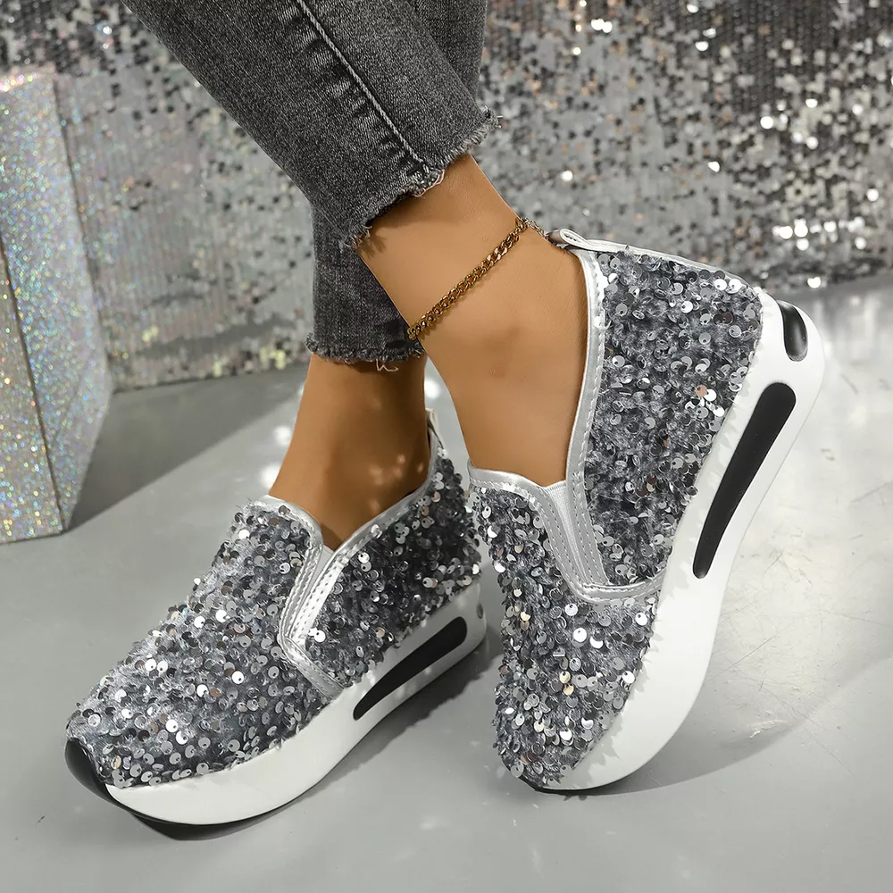 Sequin Round Toe Slip-Ons, image 3