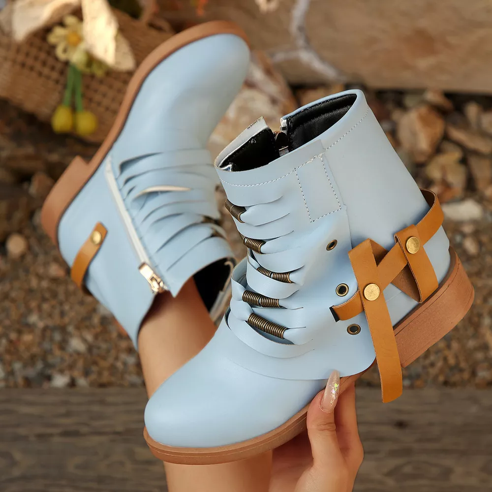 Strappy Buckle Ankle Boots, image 4