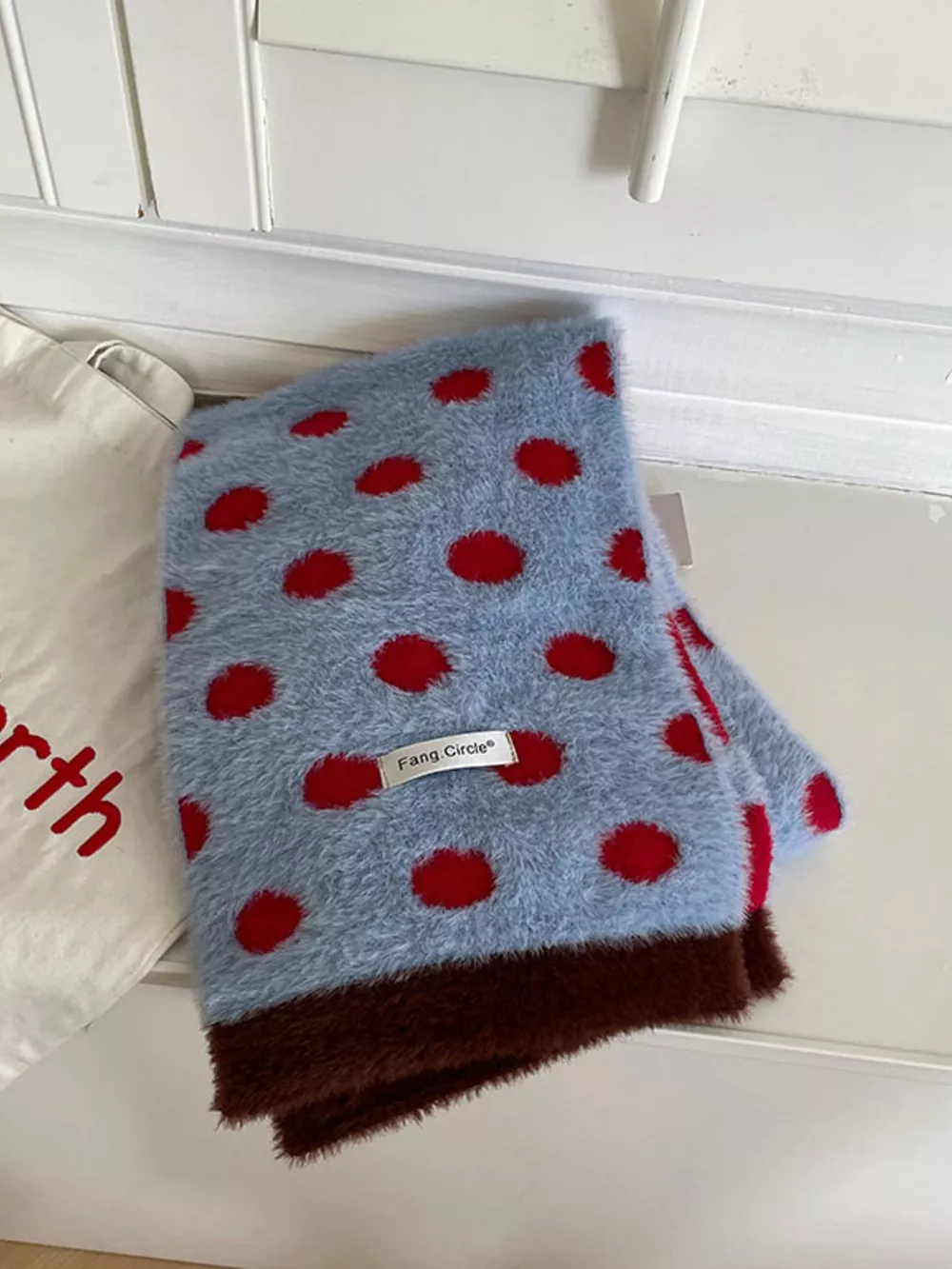 Fuzzy Polka Dot Scarf, image 7