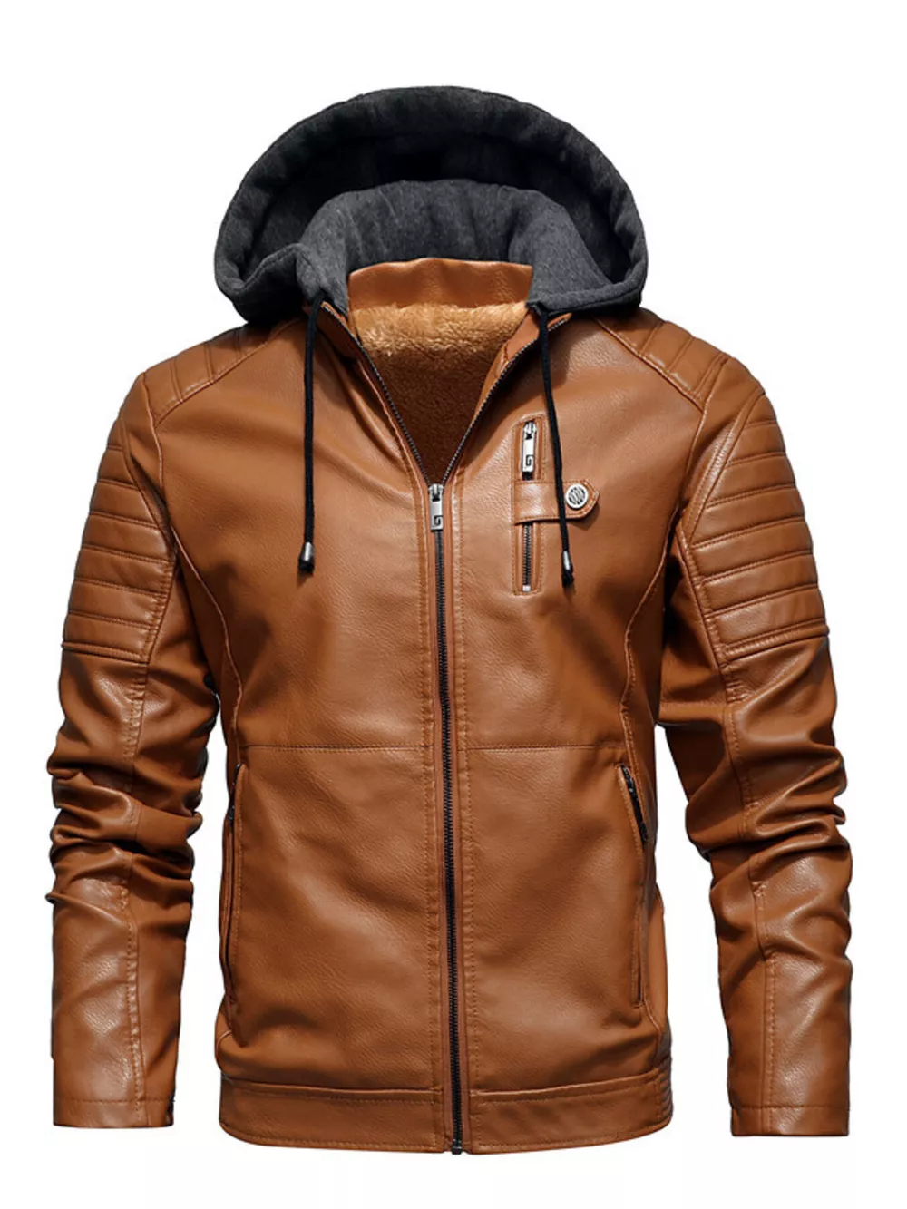 Men's Plus Size Hooded Zip Up Winter Jacket, image 4