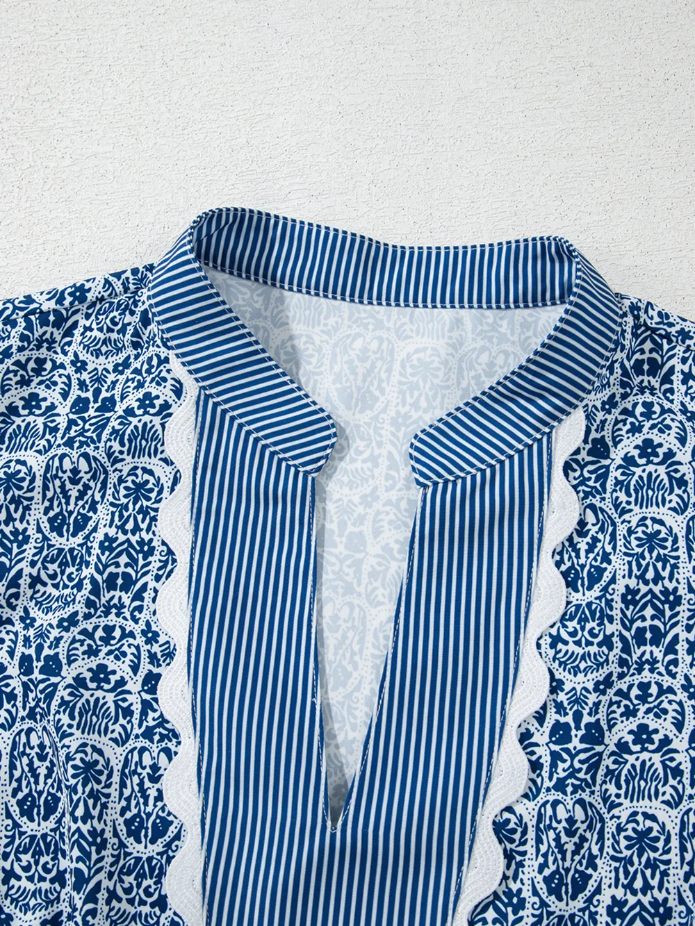 Printed Contrast Ric-Rac Puff Sleeve Top, image 14