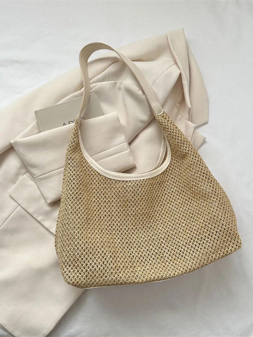 Woven Straw Shoulder Bag, image 9