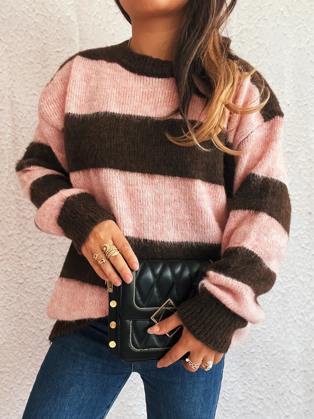 Striped Contrast Long Sleeve Sweater, image 10