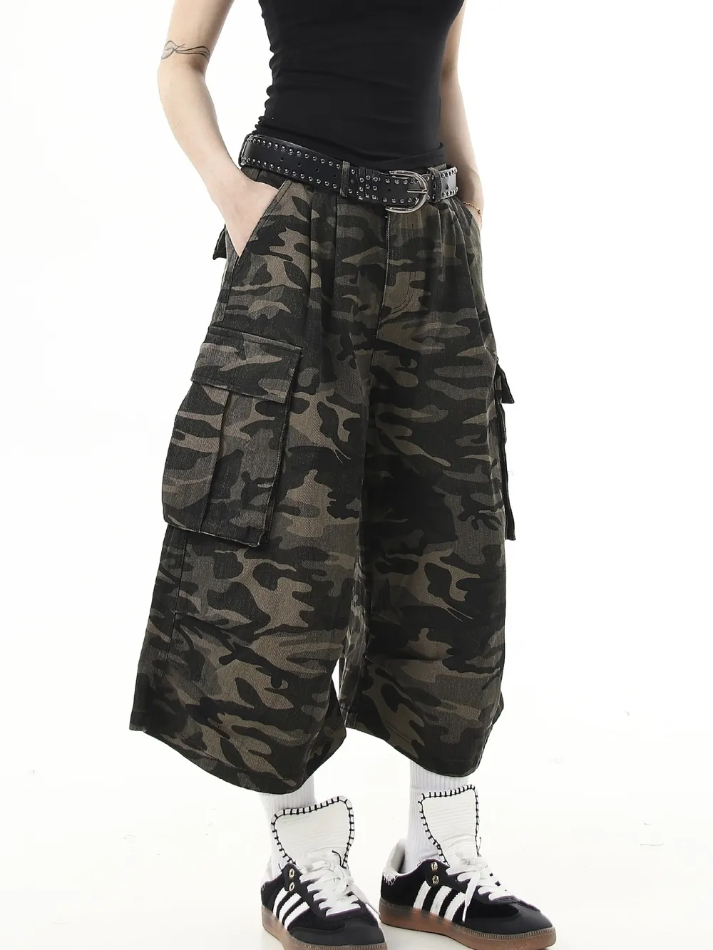 Men's Full Size Camouflage Wide-Leg Cargo Jeans Plus Size, image 4
