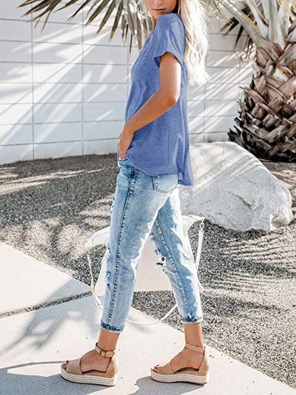 Full Size Casual Button-Front Pocket T-Shirt Plus Size, image 17