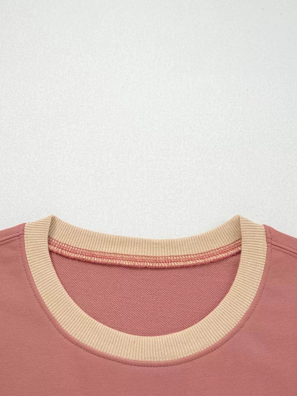 Contrast Star Patchwork Exposed Seam Uneven Hem Drop Shoulder Sweatshirt, image 10