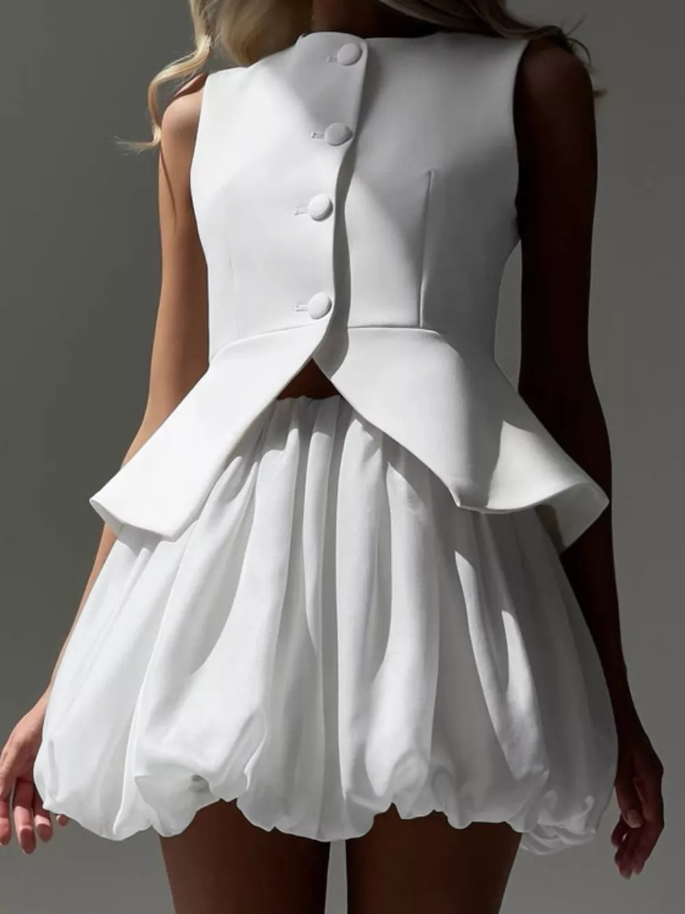 Peplum Vest and Bubble Skirt Set, image 2