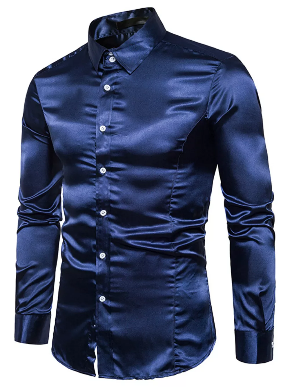 Men's Satin Long Sleeve Shirt, image 24