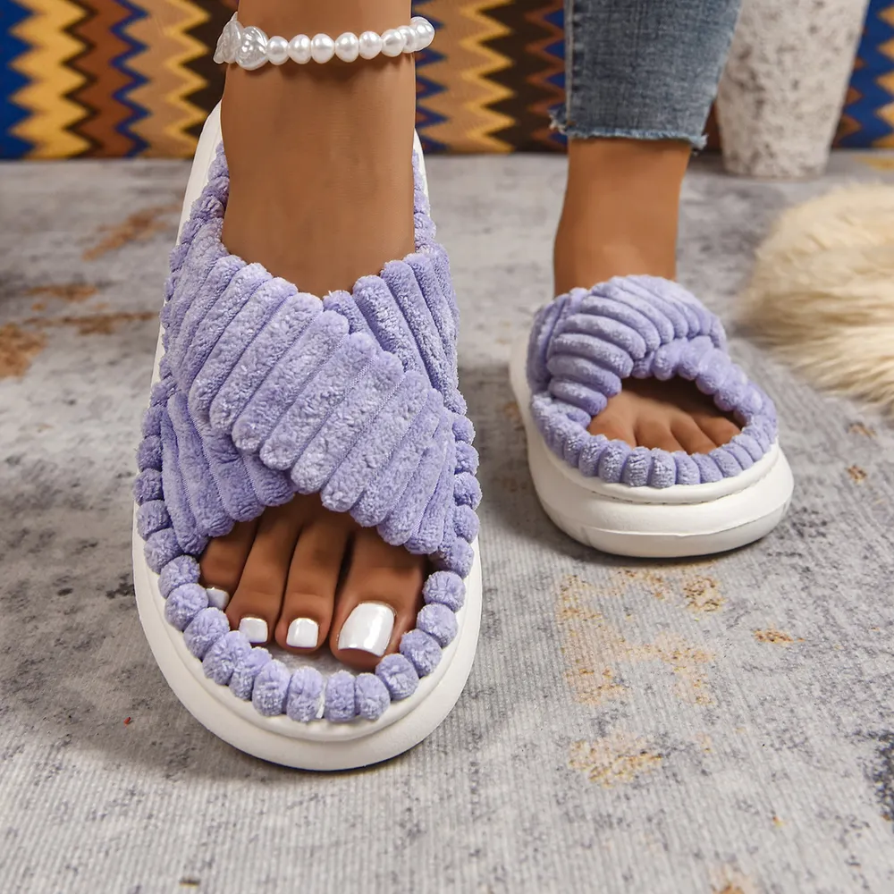 Crisscross Open Toe Platform Slippers, image 20