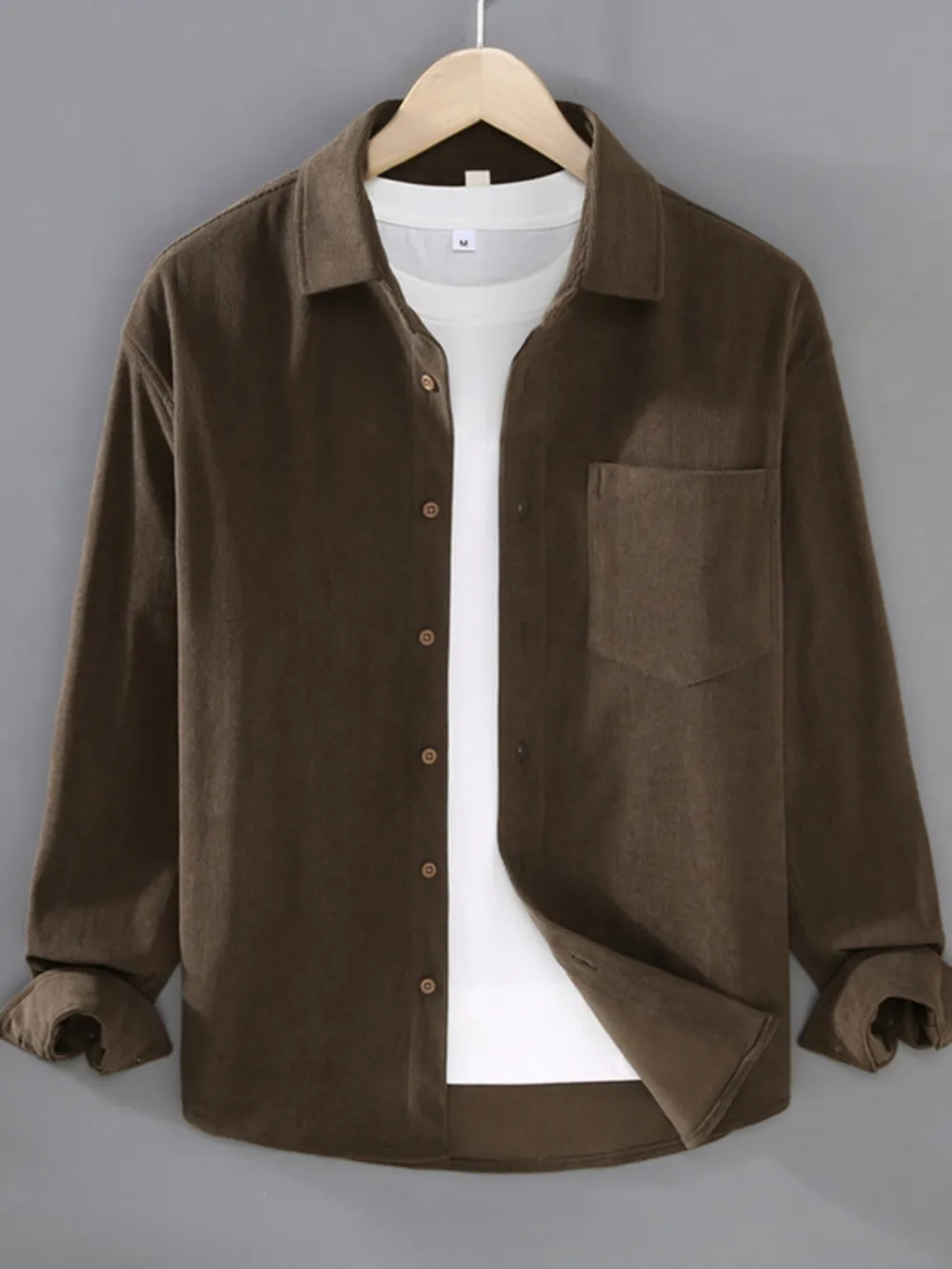 Men's Plus Size Button Up Long Sleeve Shirt, image 2