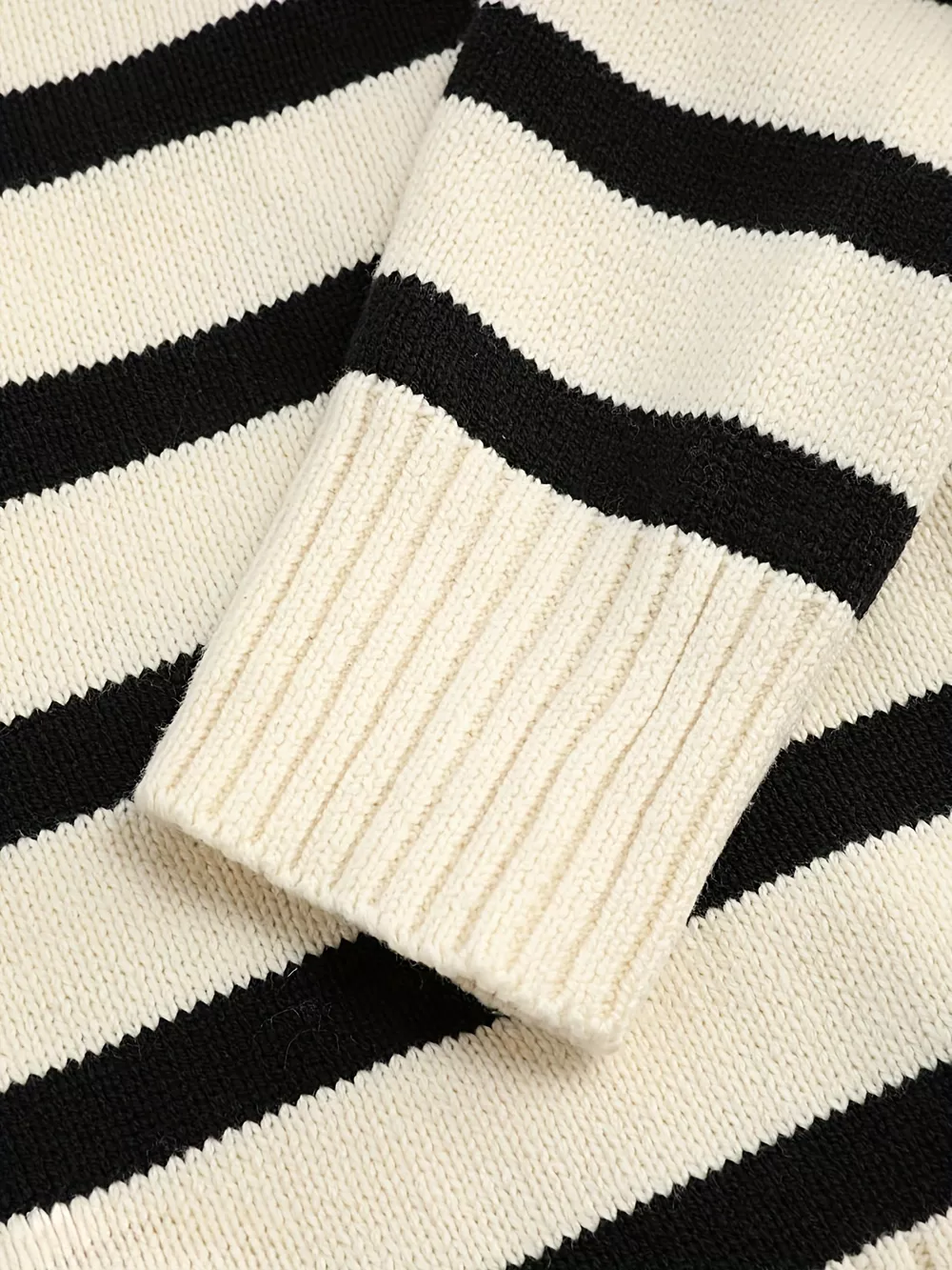 Striped Polo Collar Knit Sweater, image 5