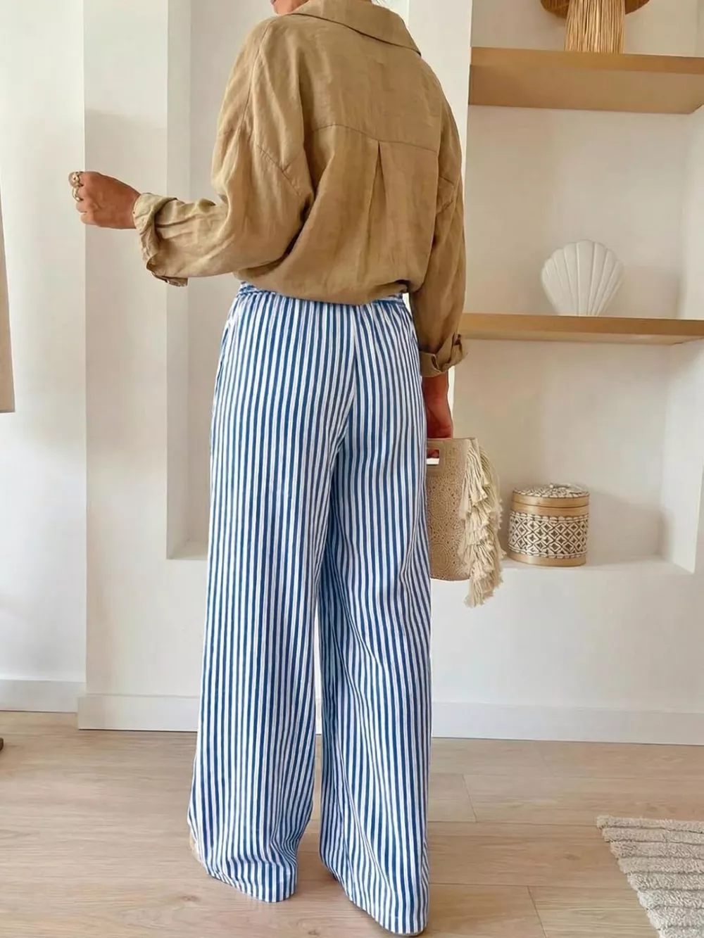 Striped Wide-Leg Pants, image 8