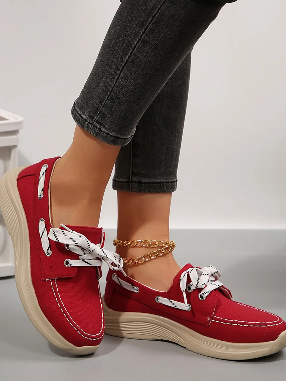 Lace Up Round Toe Sneakers, image 16