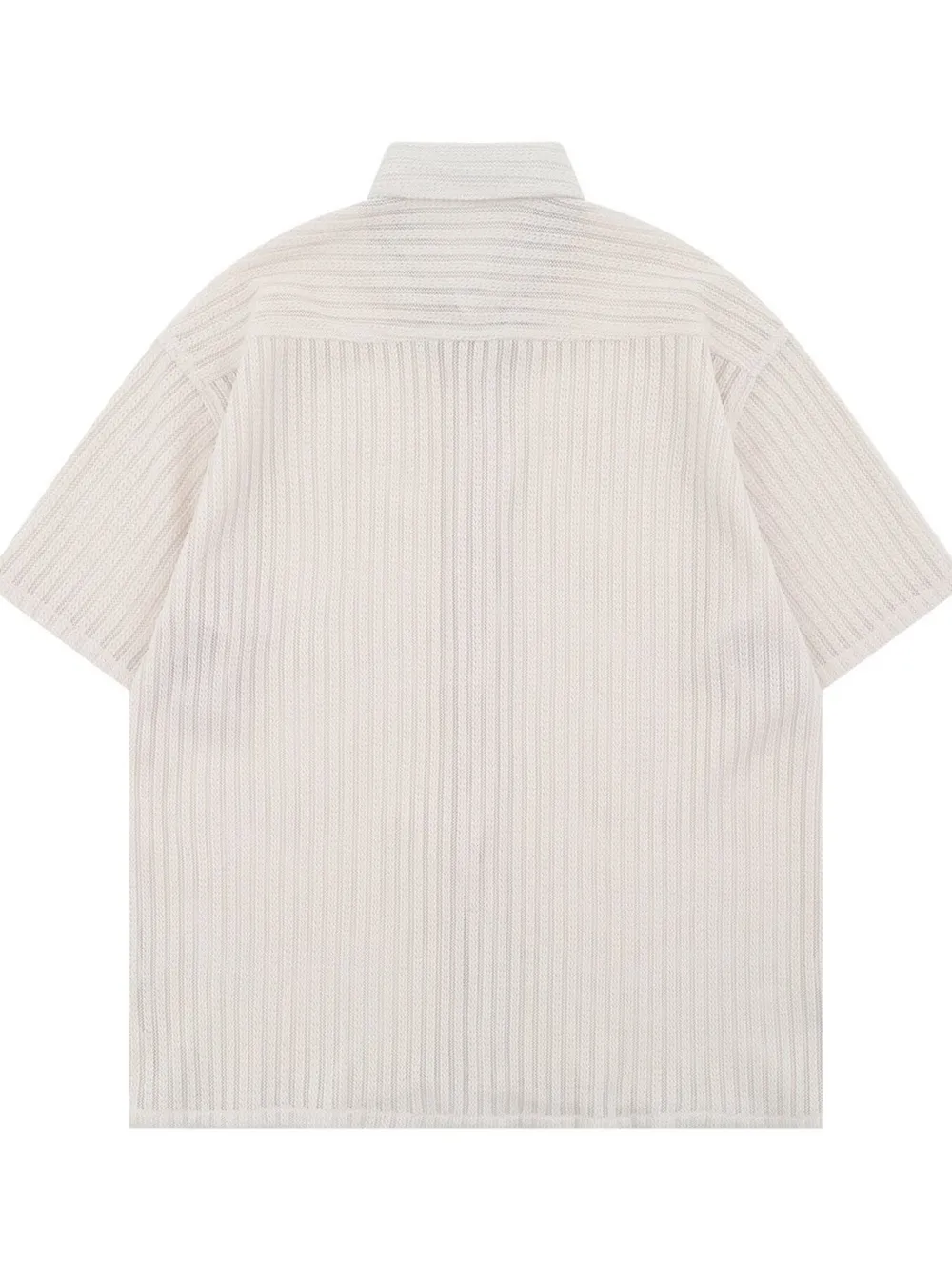 Men's Oversized Short Sleeve Textured Shirt, image 4