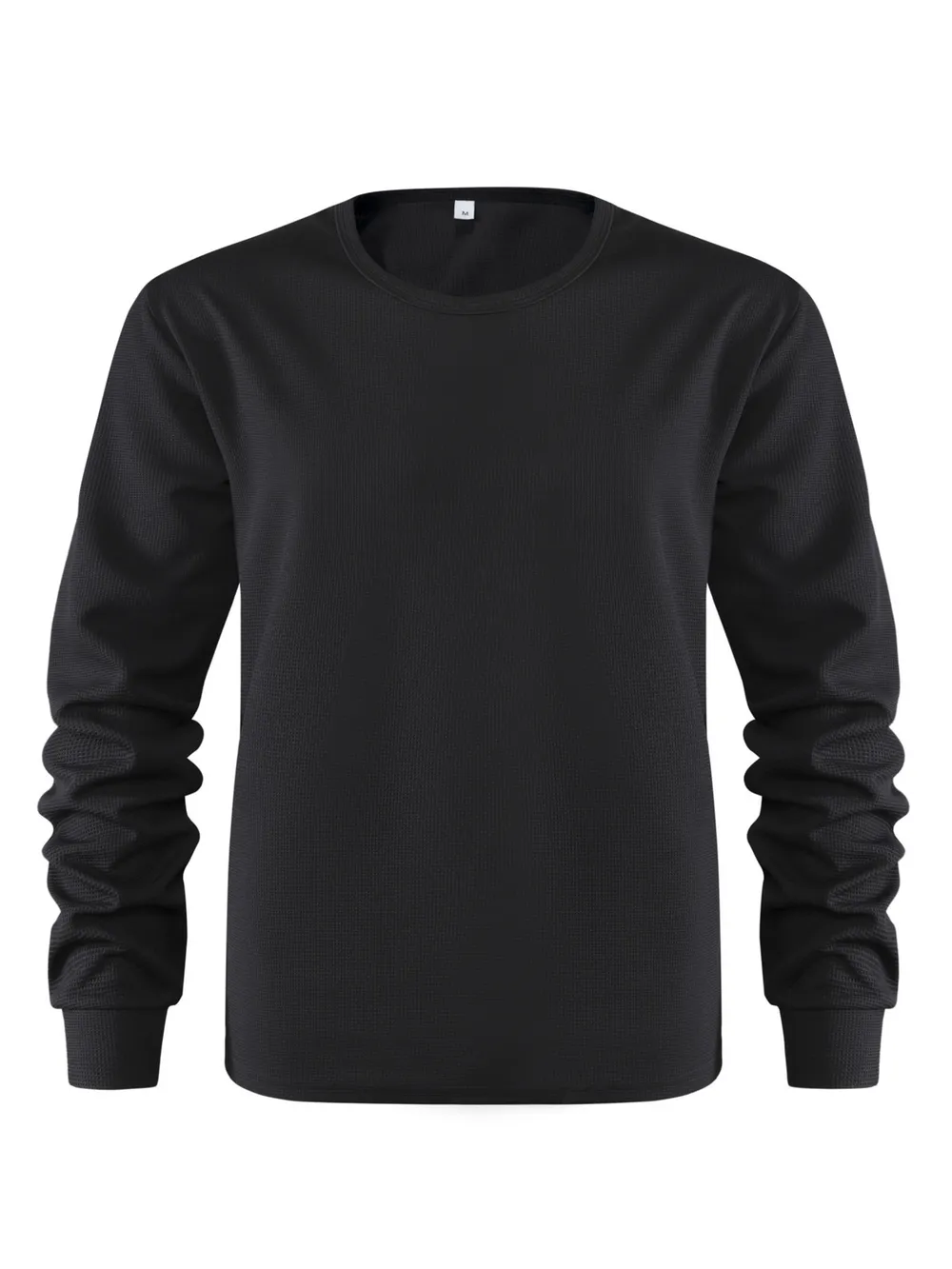 Men's Plus Size Waffle Knit Long Sleeve T-Shirt