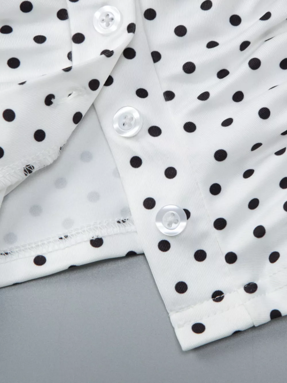 Polka Dot Ruched V-Neck Top, image 18