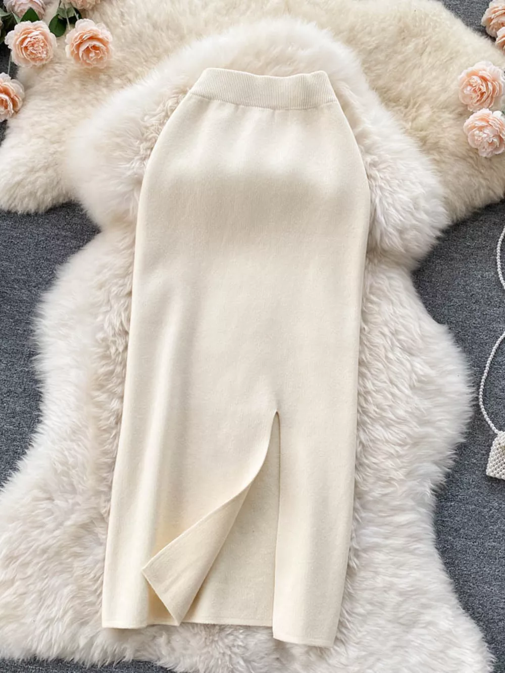 Slit Knit Midi Skirt, image 9