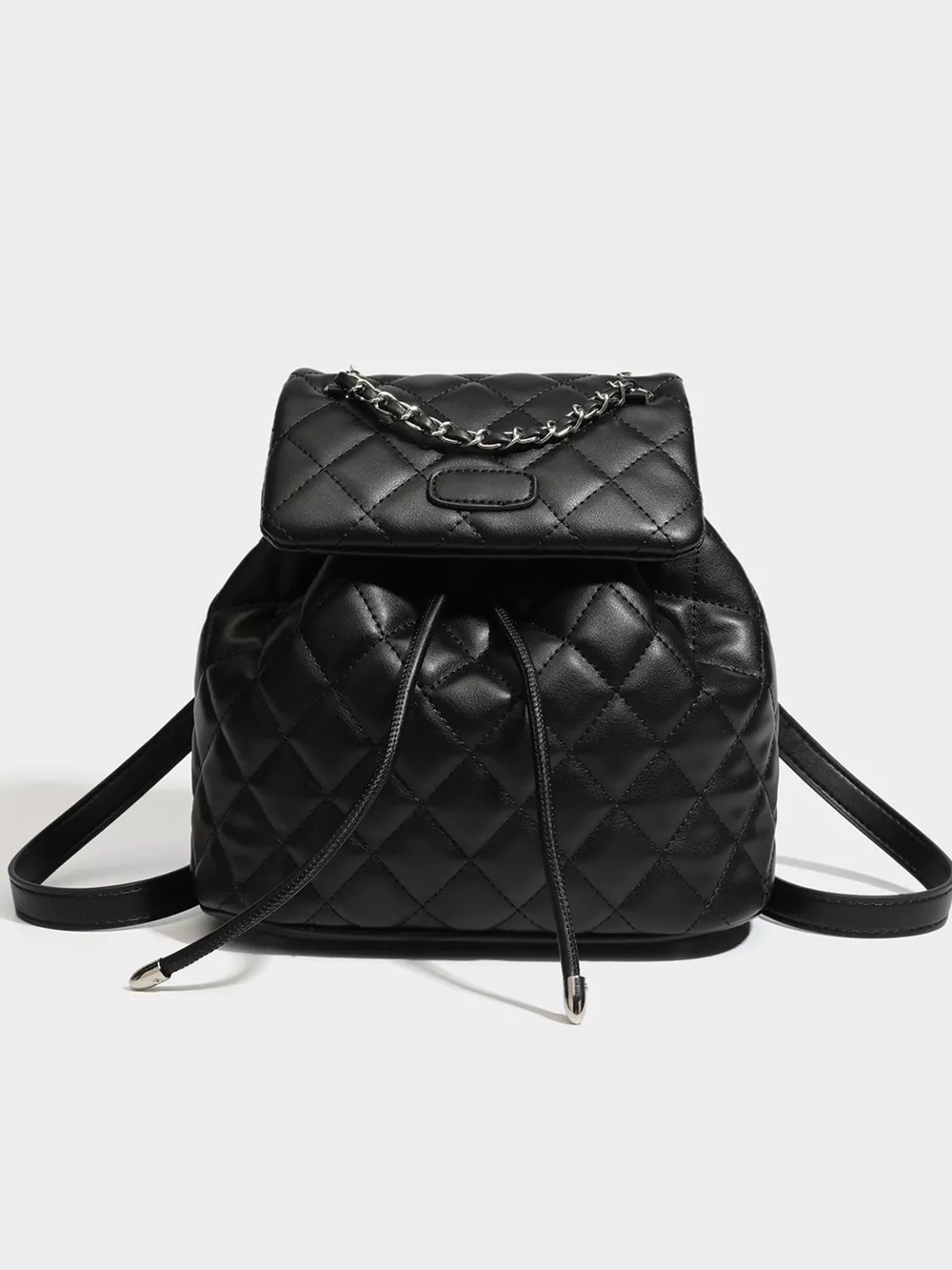Quilted Chain Flap Backpack Bag