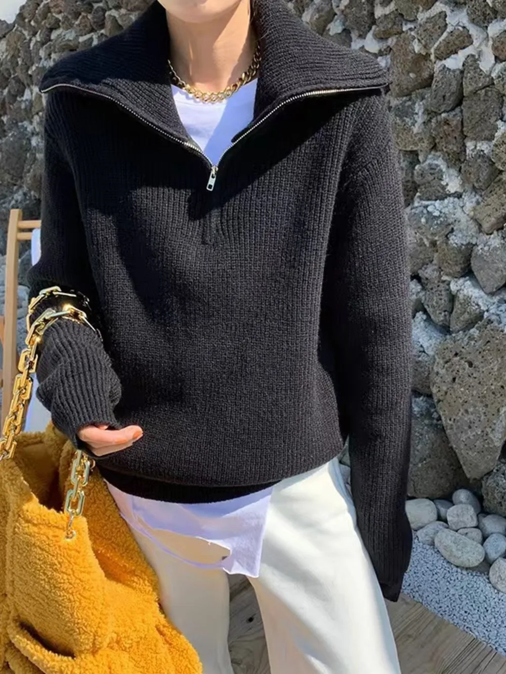 Half-Zip Long Sleeve Sweater, image 19