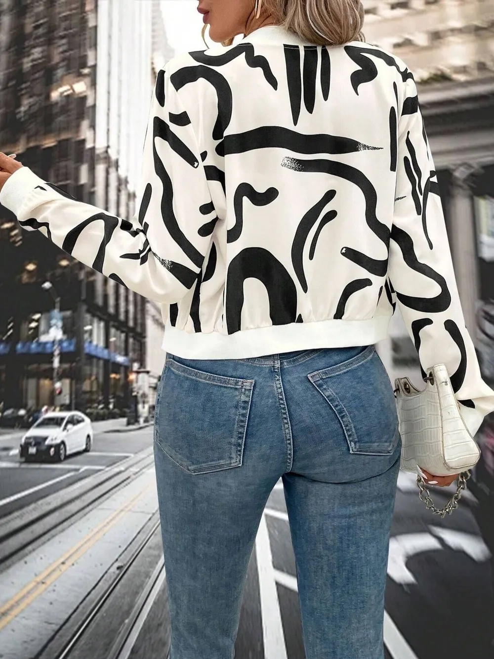 Number Print Zip Up Jacket, image 2
