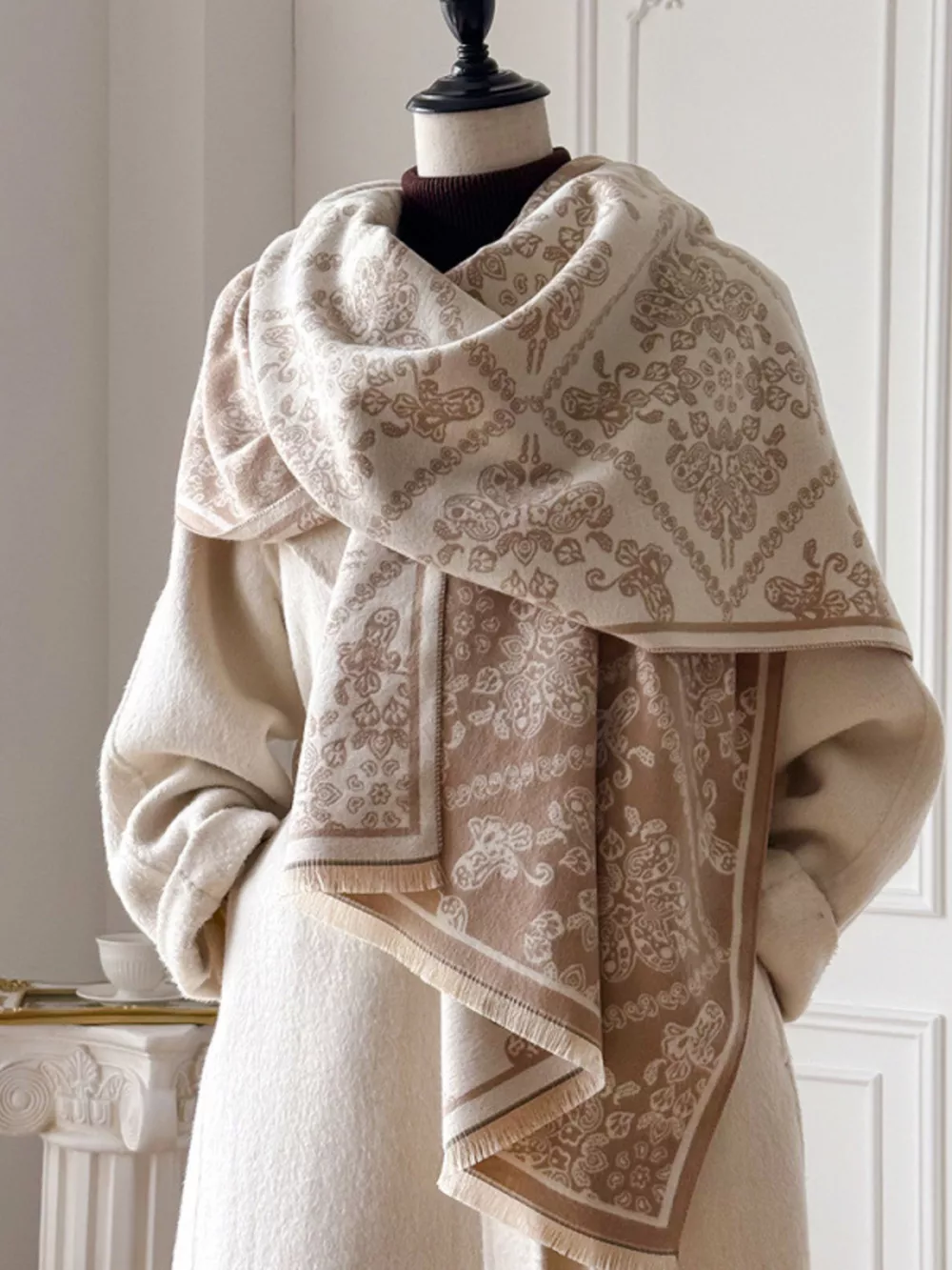 Raw Hem Knitted Scarf, image 2