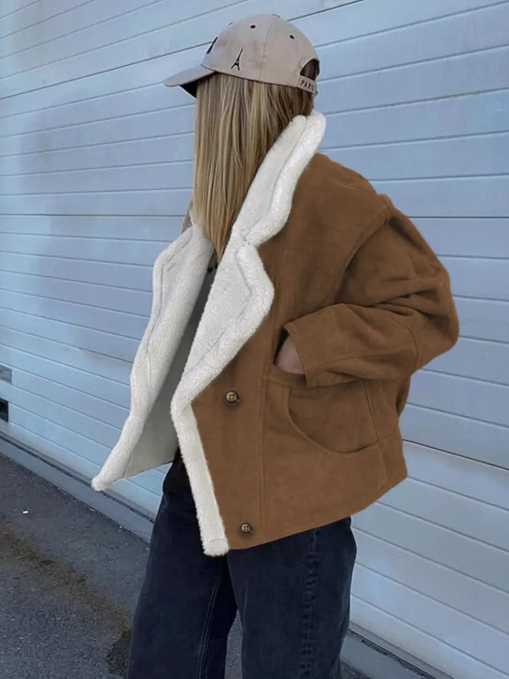 Plush Lined Dropped Shoulder Outerwear, image 5