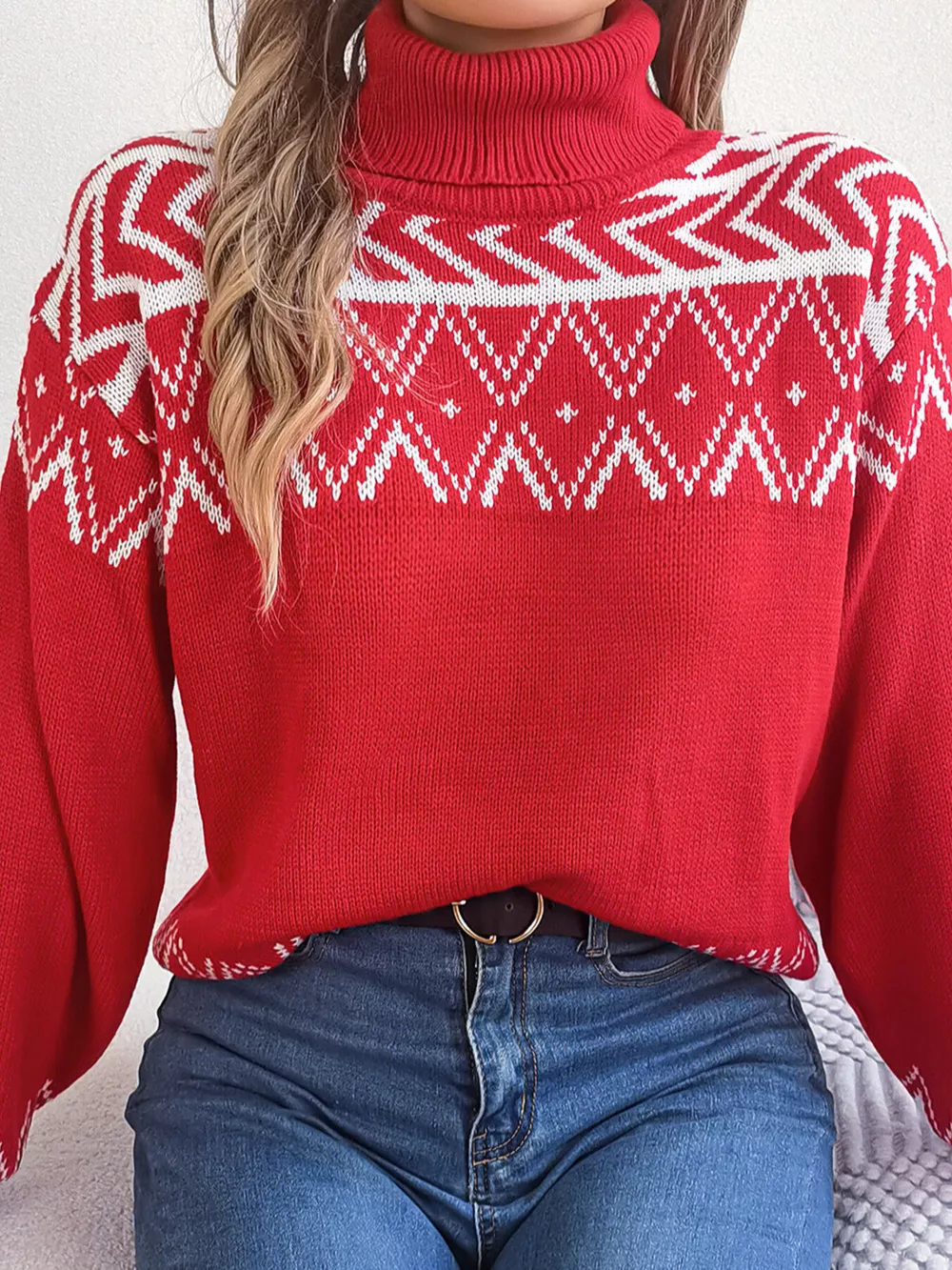 Turtleneck Dropped Shoulder Sweater, image 16