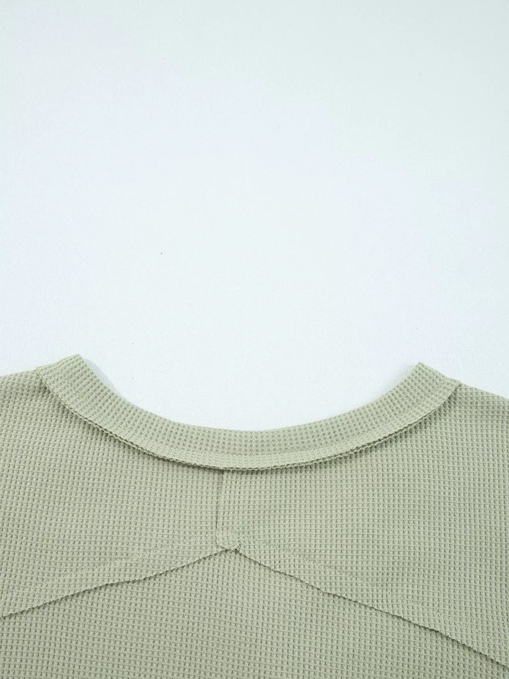Exposed Seam Waffle Striped Patchwork Baggy Blouse, image 8