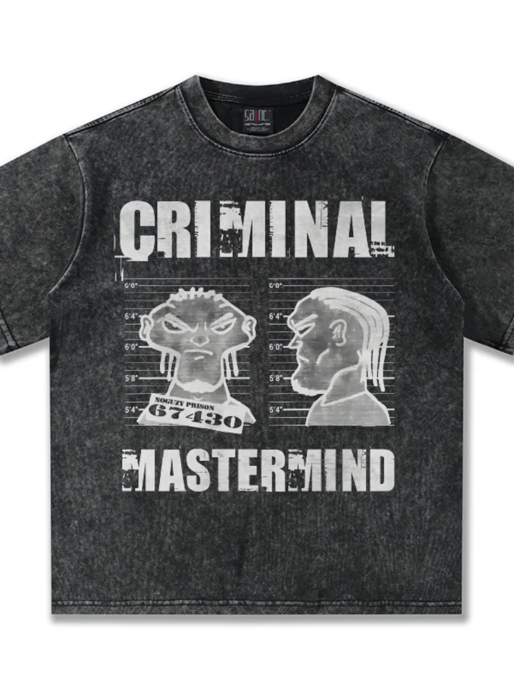 Men's Criminal Mastermind Graphic Oversized T-Shirt, image 5