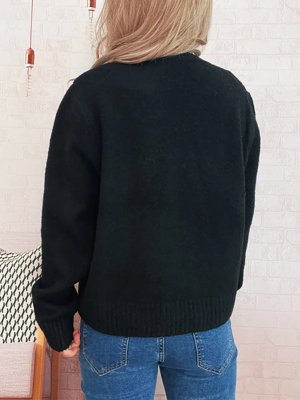 Flower Button Up Ribbed Hem Cardigan, image 15