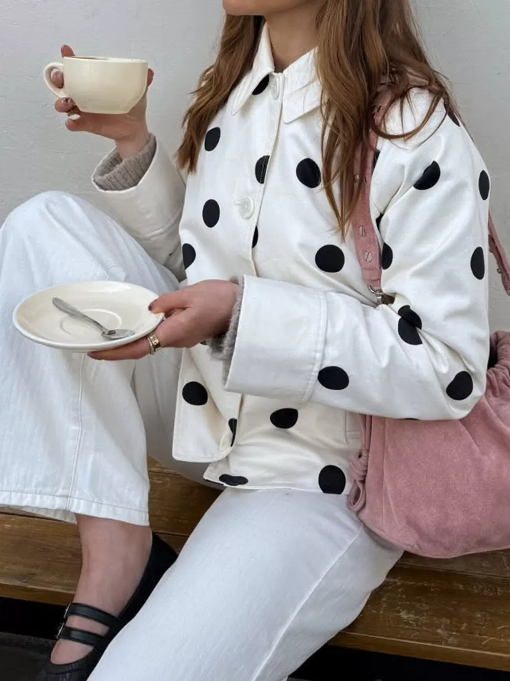 Polka Dot Button-Down Jacket, image 4