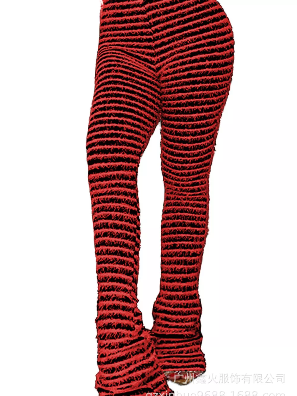 Striped Fuzzy Textured Knit Pants, image 12