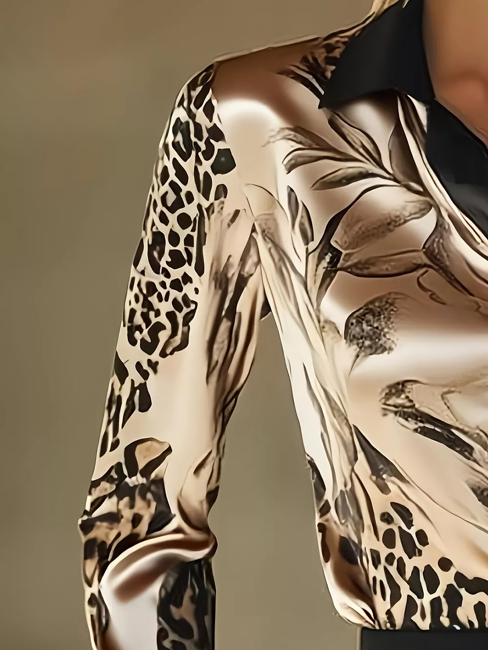 Leopard Button Up Long Sleeve Shirt, image 5