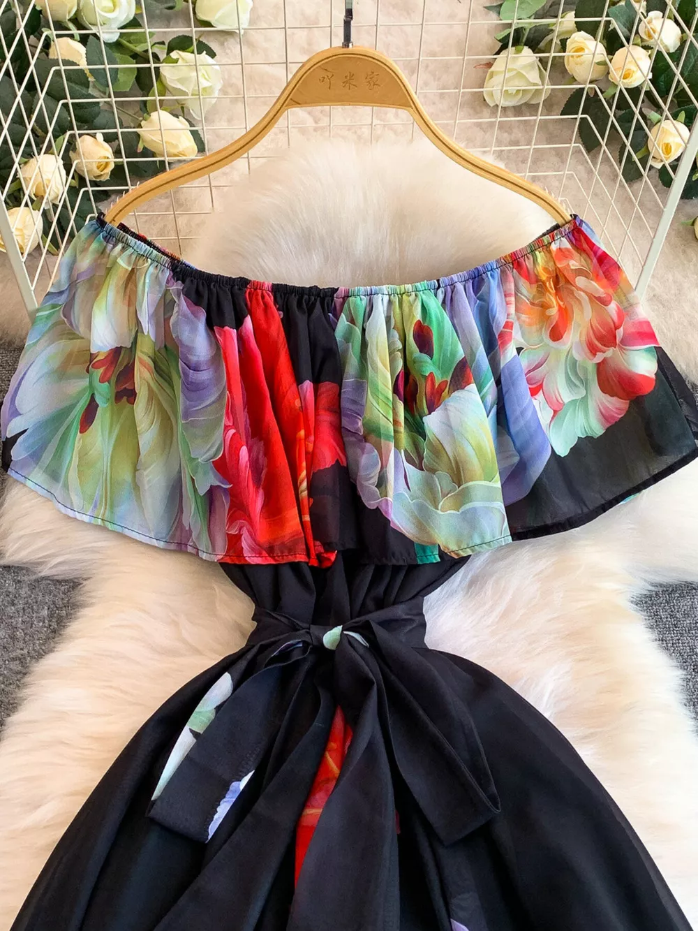 Floral Off-Shoulder A-Line Dress, image 2