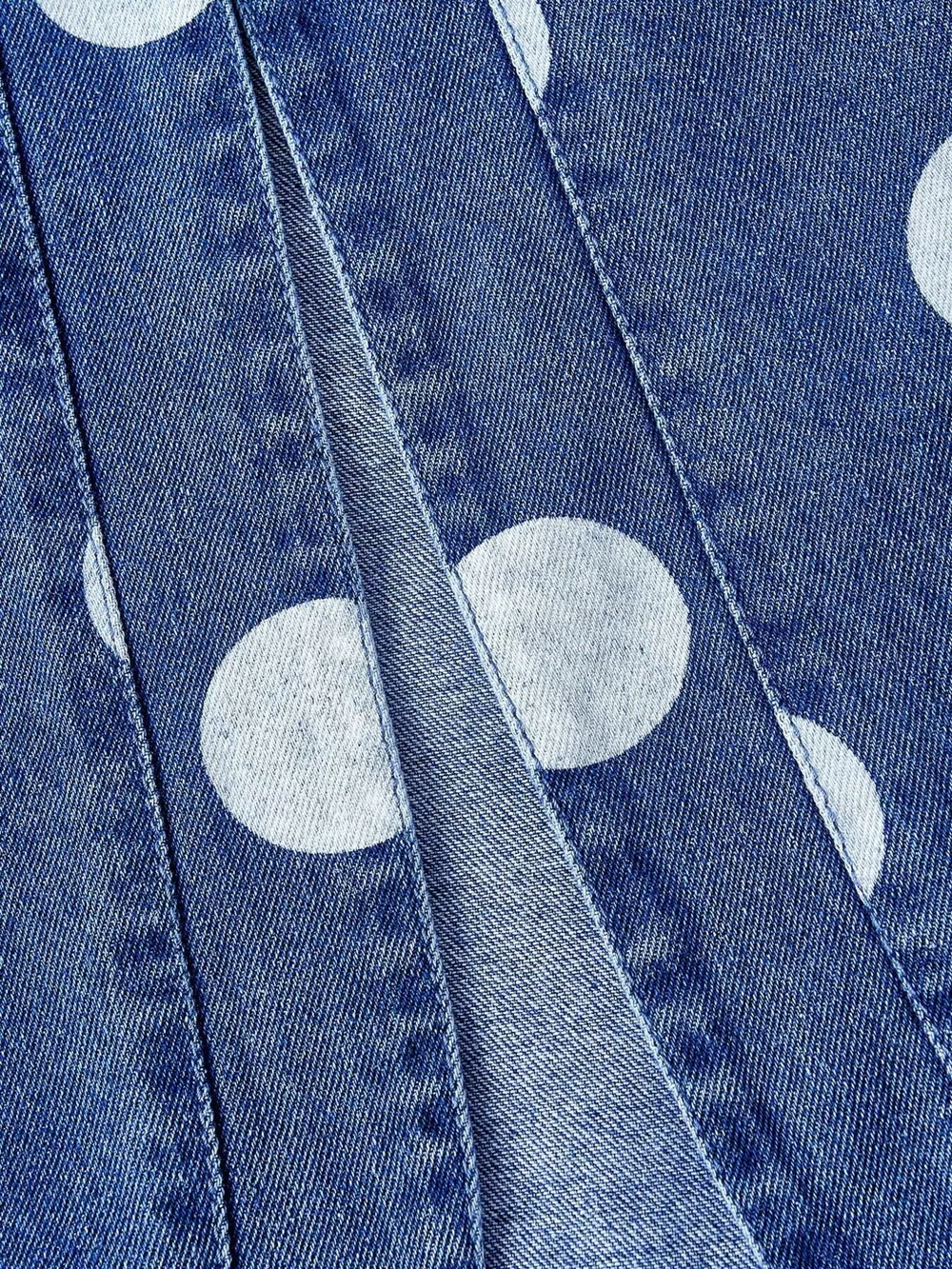 Polka Dot Cropped Denim Jacket, image 4
