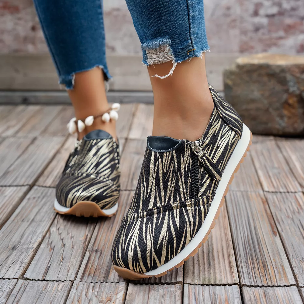 Round Toe Zipper Detail Slip-Ons, image 2
