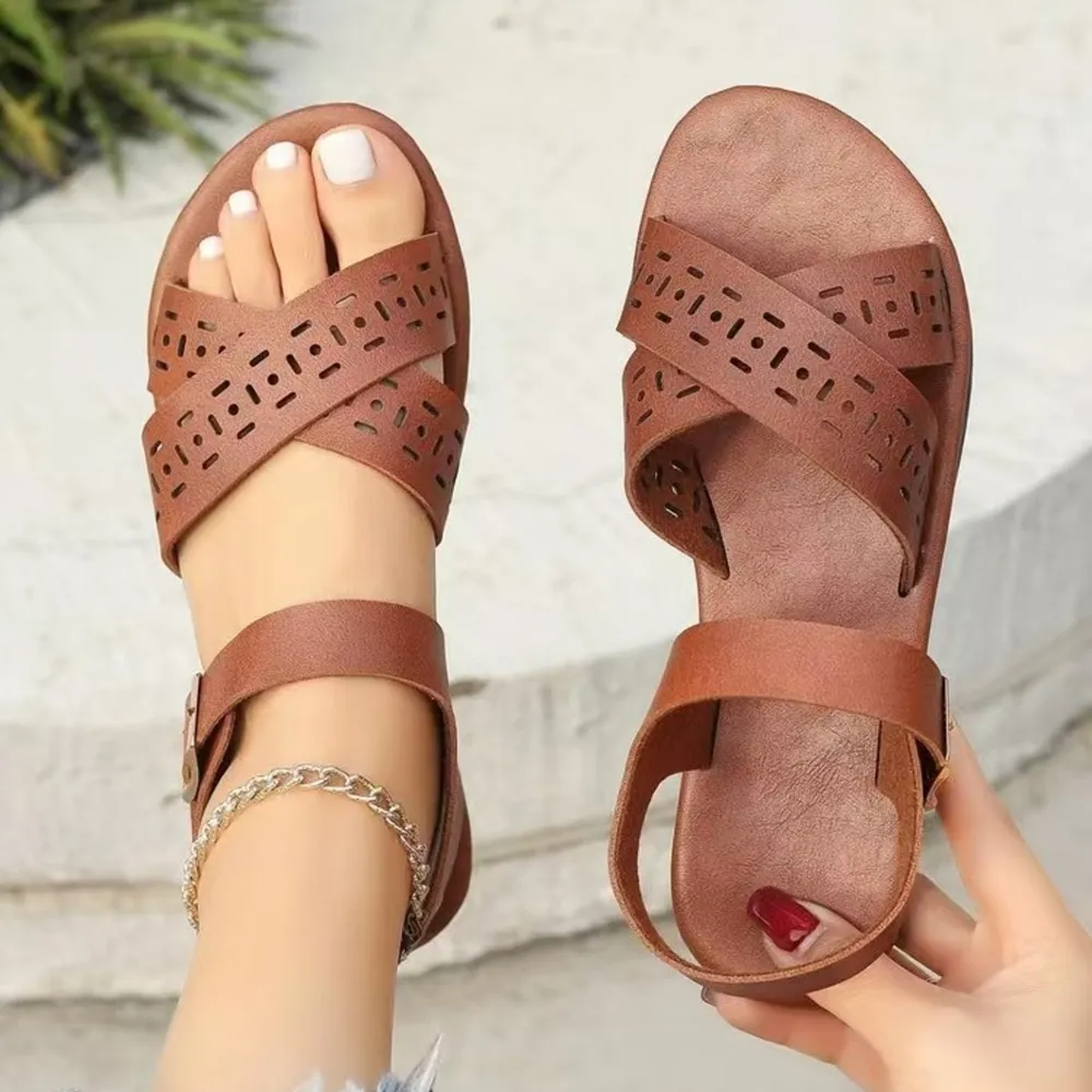 Crisscross Strap Flats Sandals, image 10