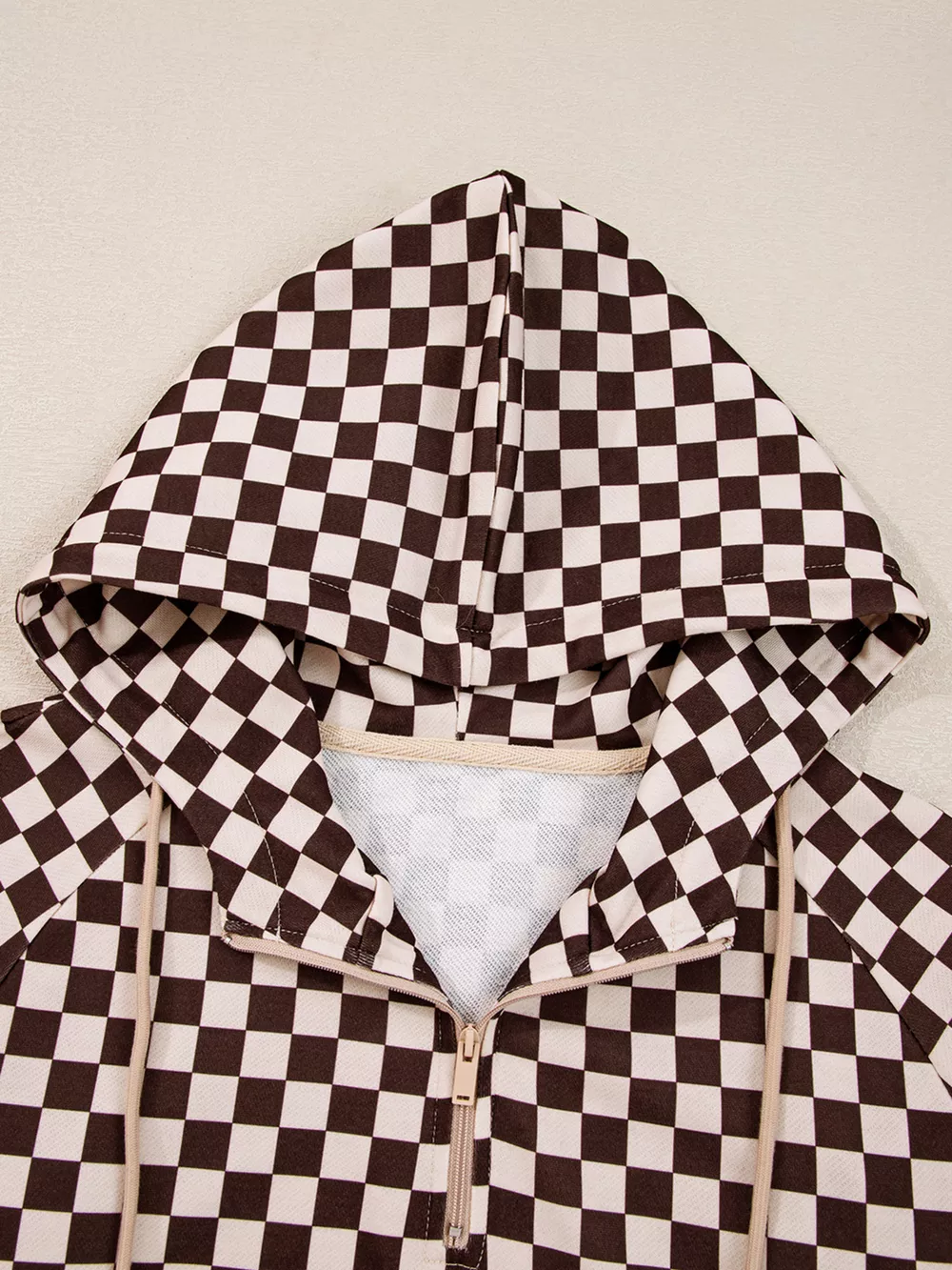 Checkered Drawstring Hoodie and Pants Set, image 16