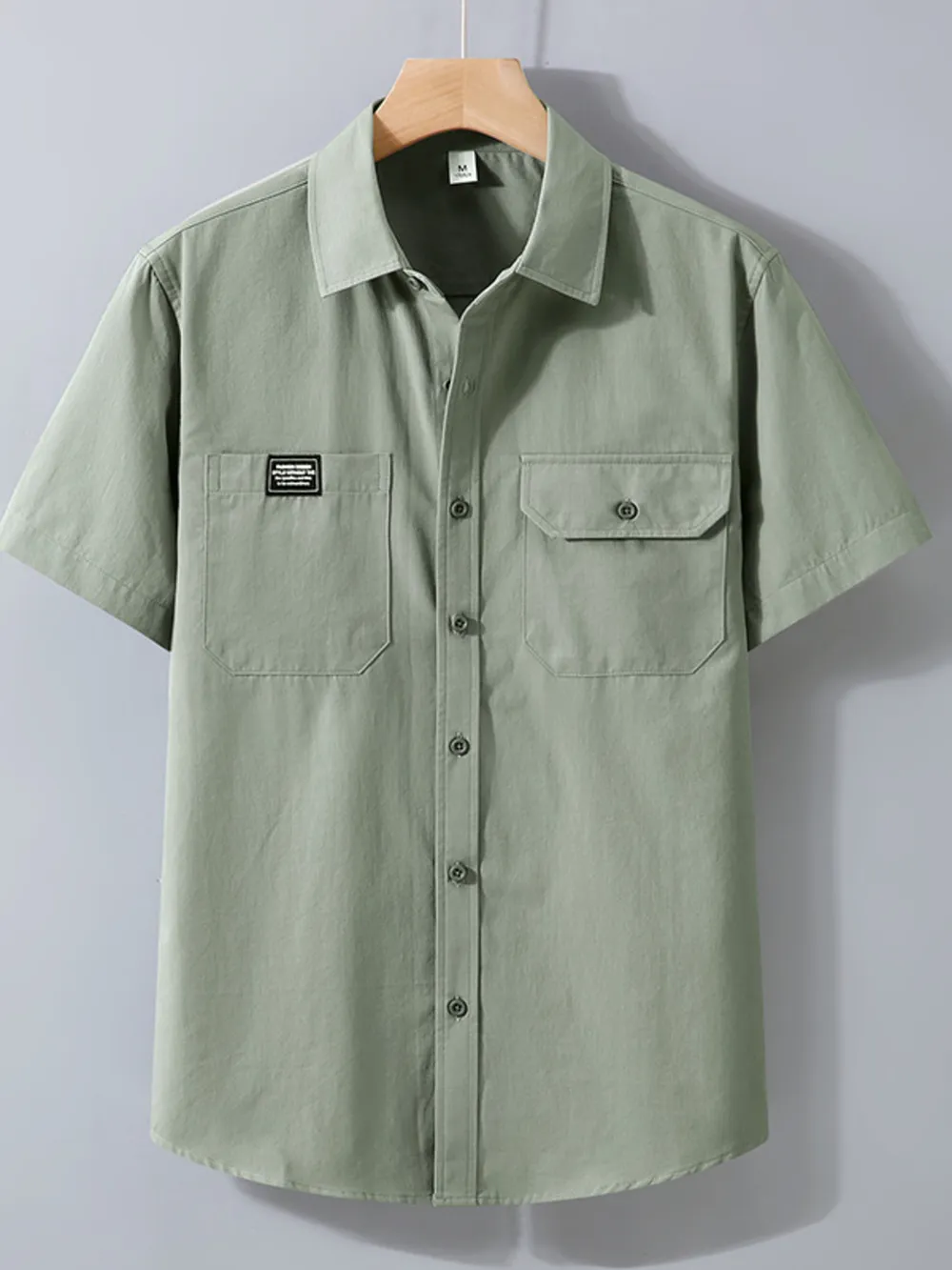 Men's Plus Size Button Up Short Sleeve Shirt