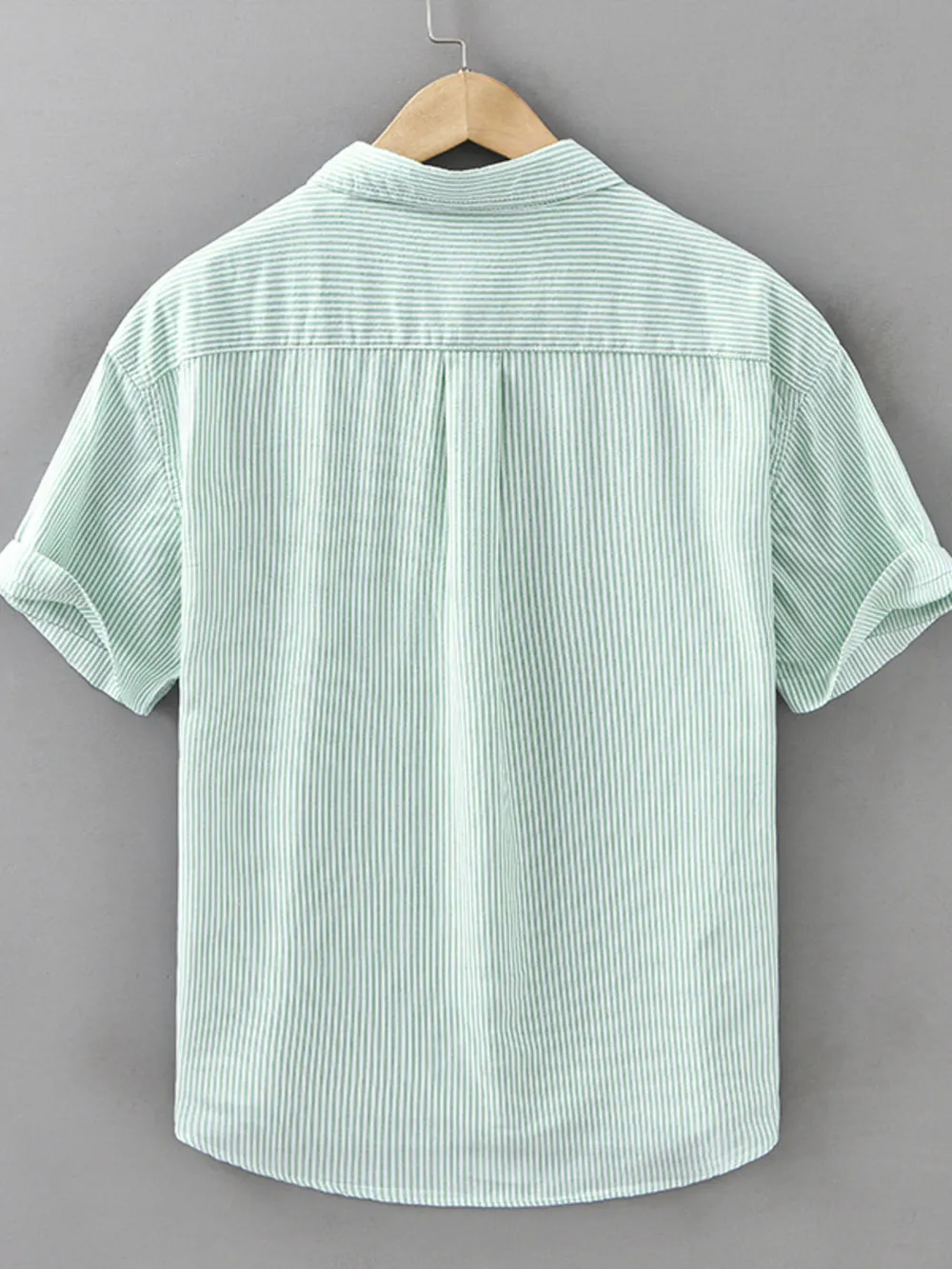 Men's Plus Size Classic Striped Short Sleeve Shirt, image 3