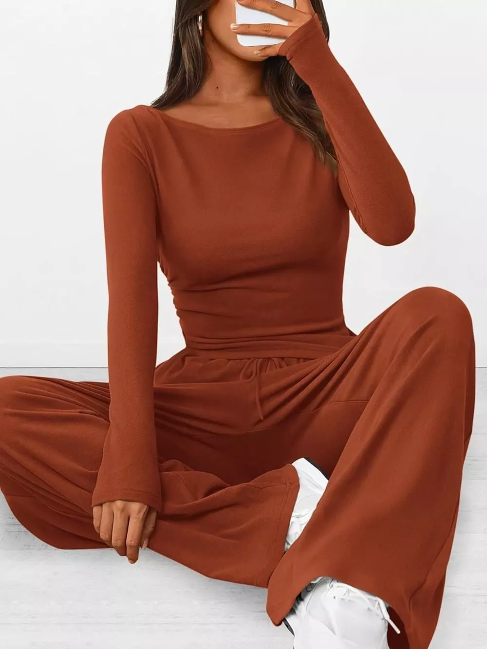 Long Sleeve Top and Wide Leg Pants Set, image 28