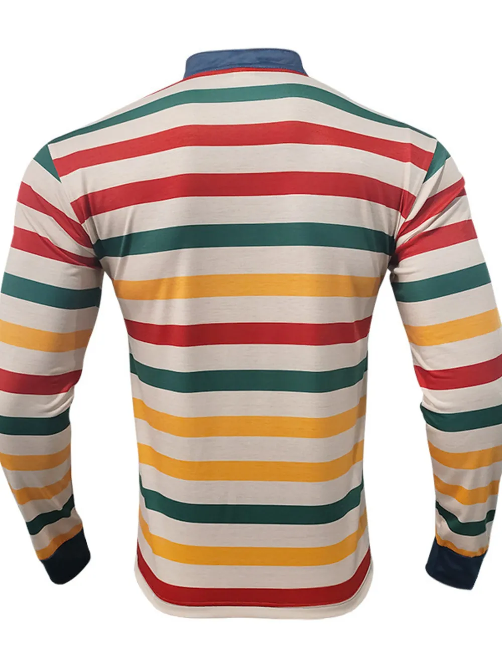 Men's Full Size Rainbow Striped Long Sleeve T-Shirt Plus Size, image 3