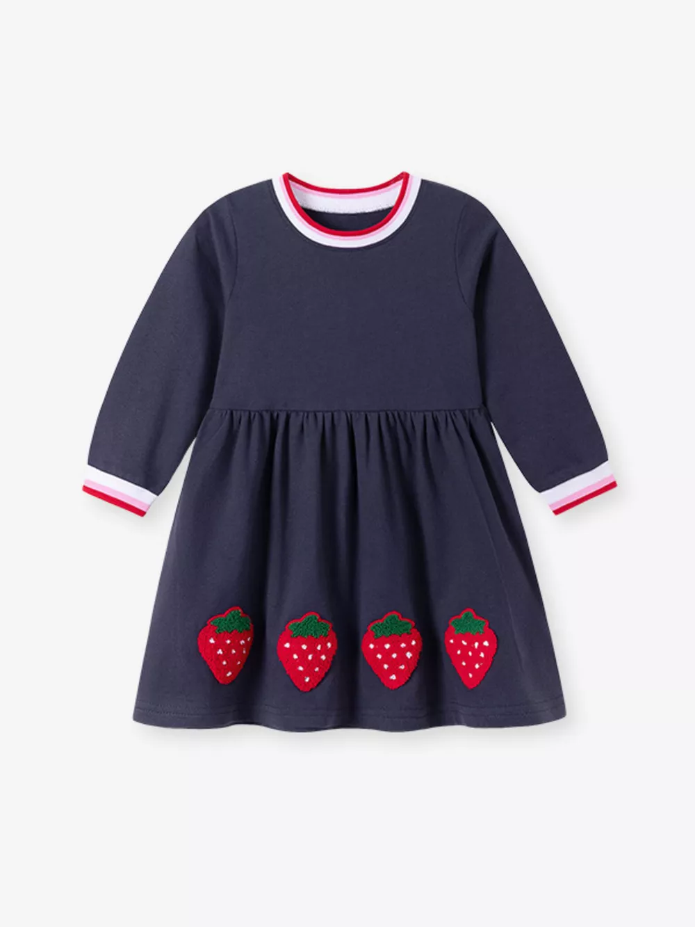 Children's Strawberry Long-Sleeve Casual Dress, image 2
