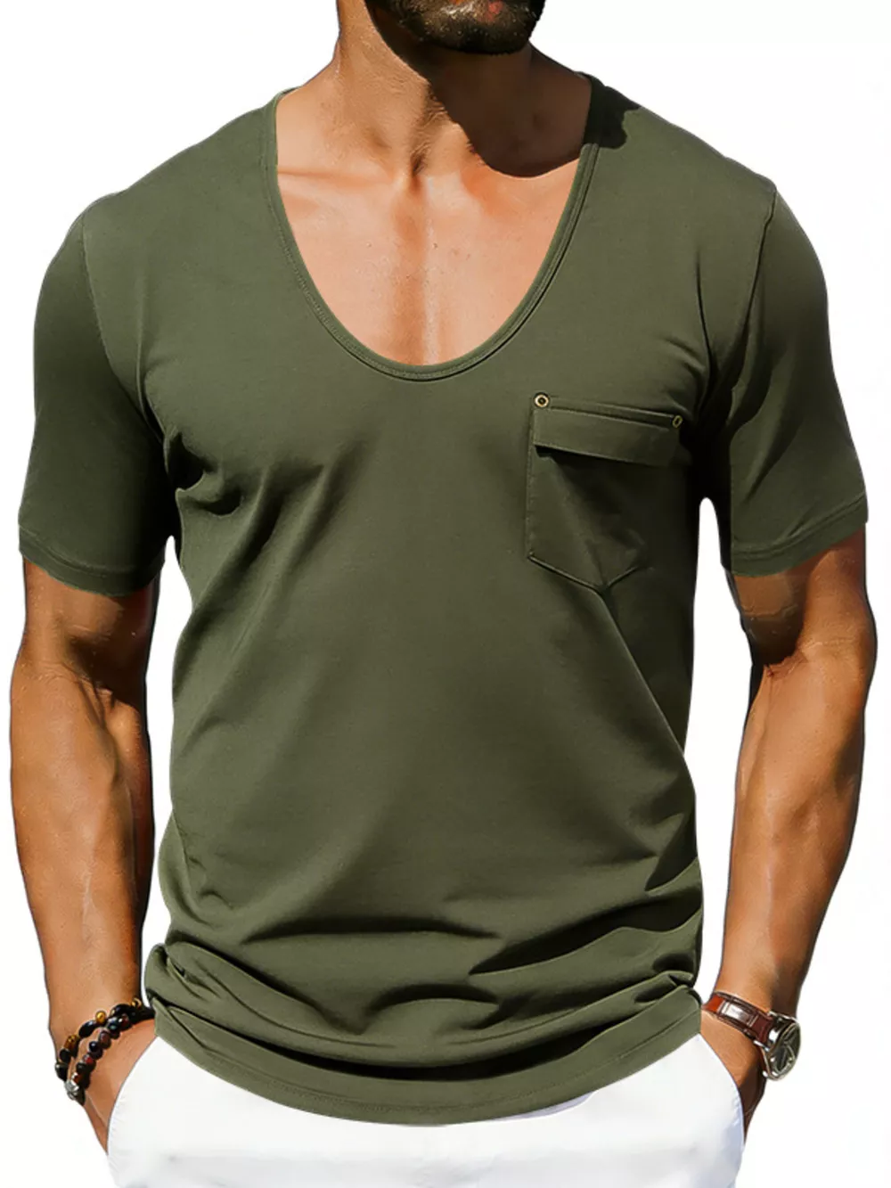 Men's Full Size Short Sleeve Pocket T-Shirt Plus Size